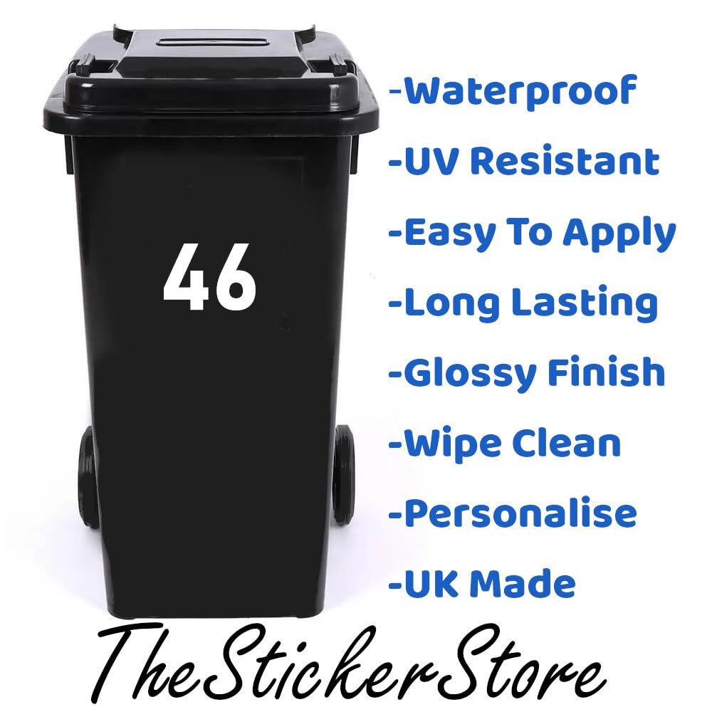 Simple Font Wheelie Bin Stickers