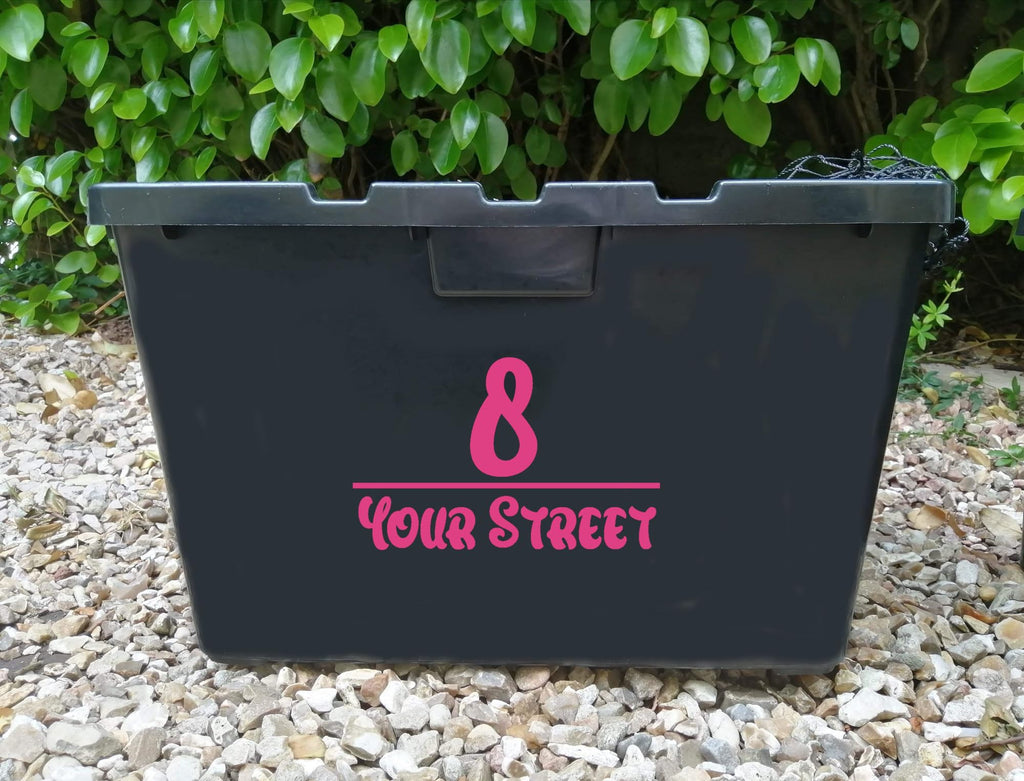 Pack of 3 Stencil Font Print Wheelie Bin Stickers