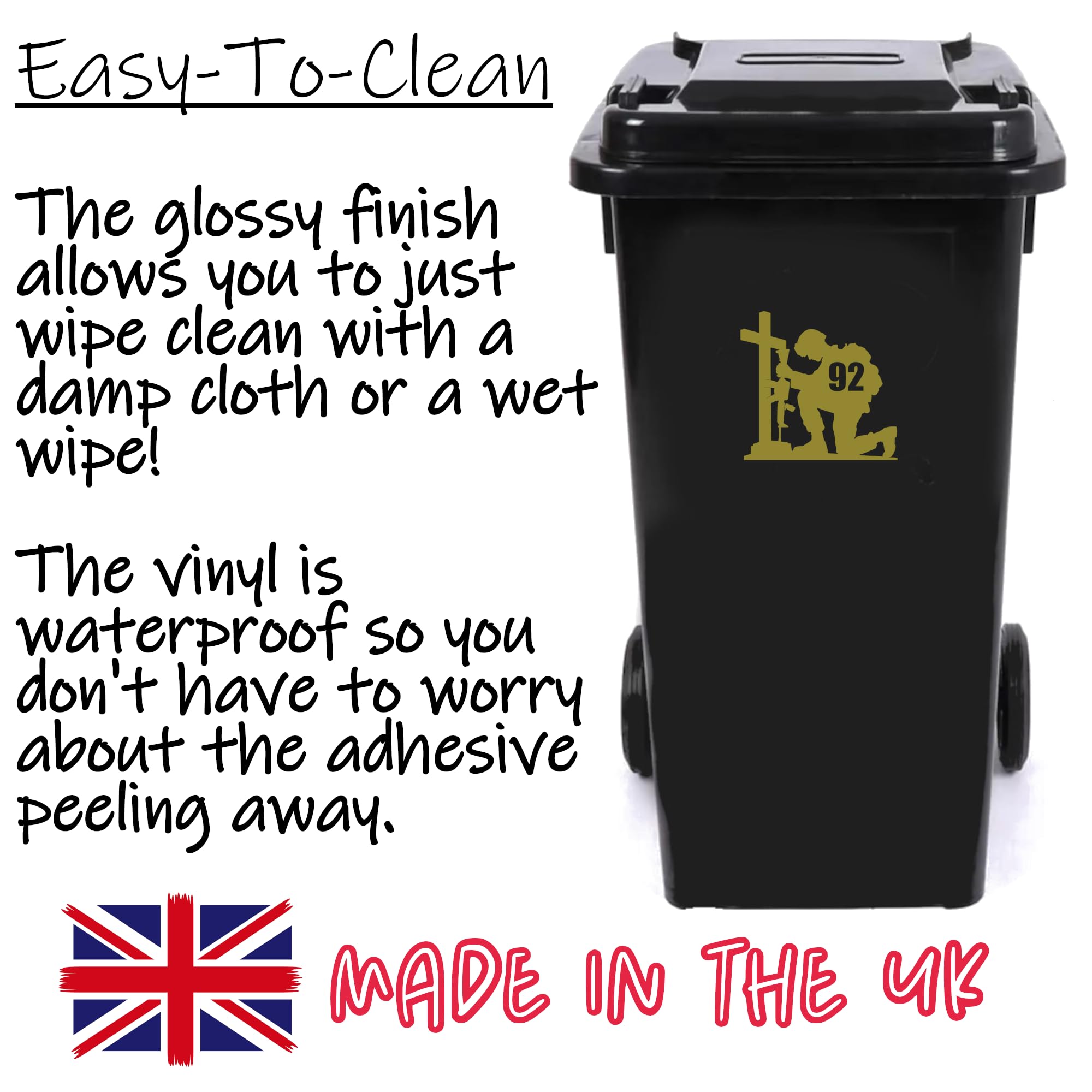 Pack of 4 Soldier Kneeling Number Waterproof Sticker