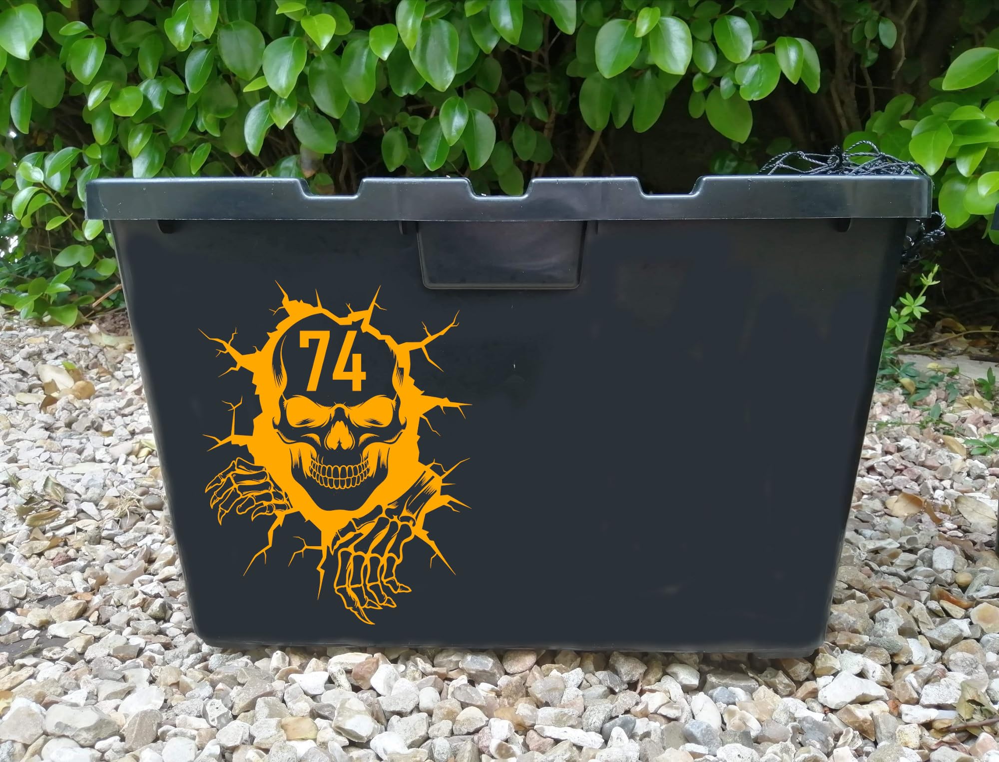 Pack of 3 3D Effect Skull House Number Wheelie Bin Sticker