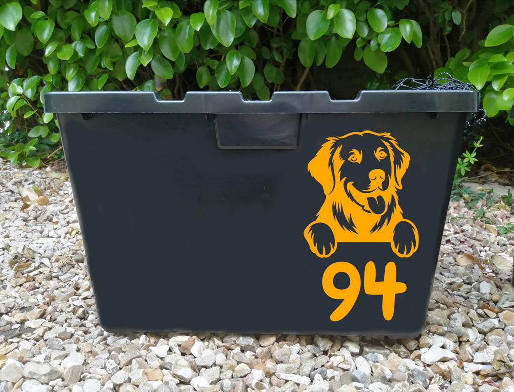 Pack of 3 Pet Dog Golden Retriever Wheelie Bin Stickers
