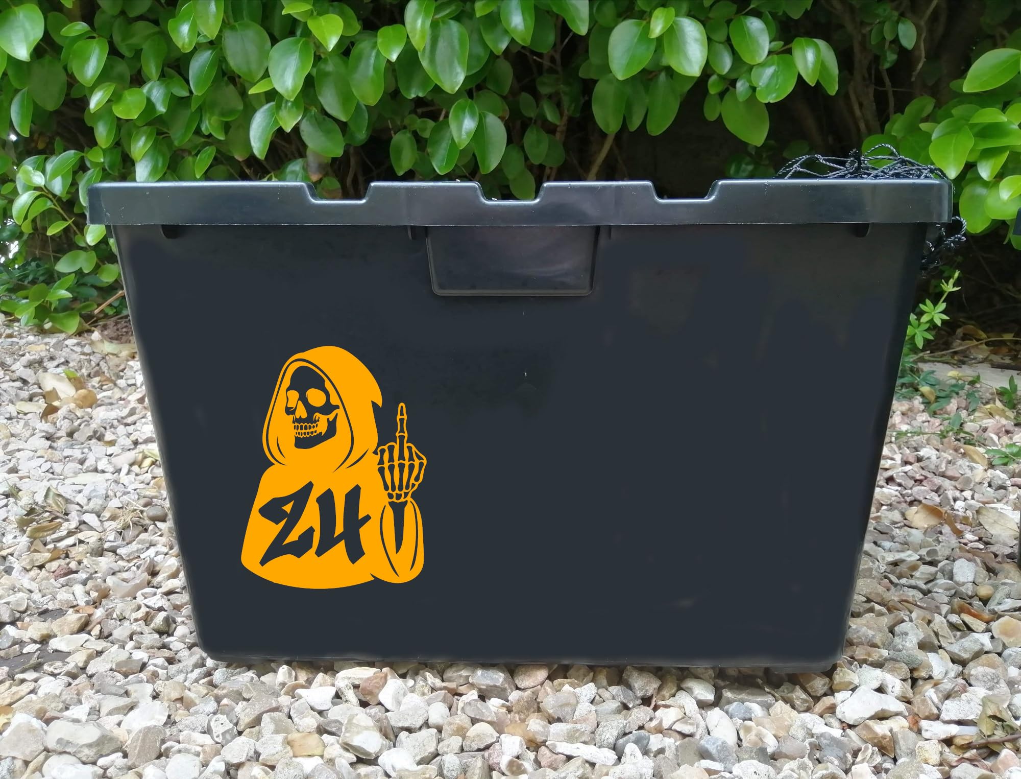 Pack of 3 Skeleton Skull Middle Finger House Number Wheelie Bin Sticker