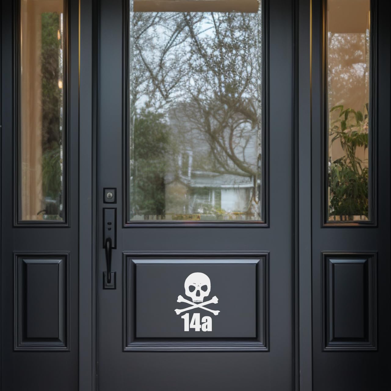 Pack of 3 Skull & Cross Bones House Number - Recycling Box - Wheelie Bin Sticker - Easy to Apply