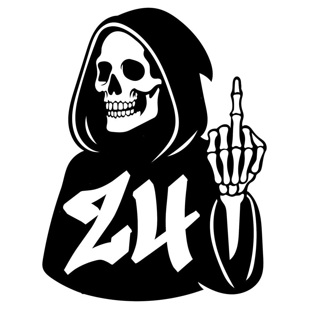 Pack of 3 Skeleton Skull Middle Finger House Number Wheelie Bin Sticker