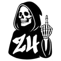 Pack of 3 Skeleton Skull Middle Finger House Number Wheelie Bin Sticker