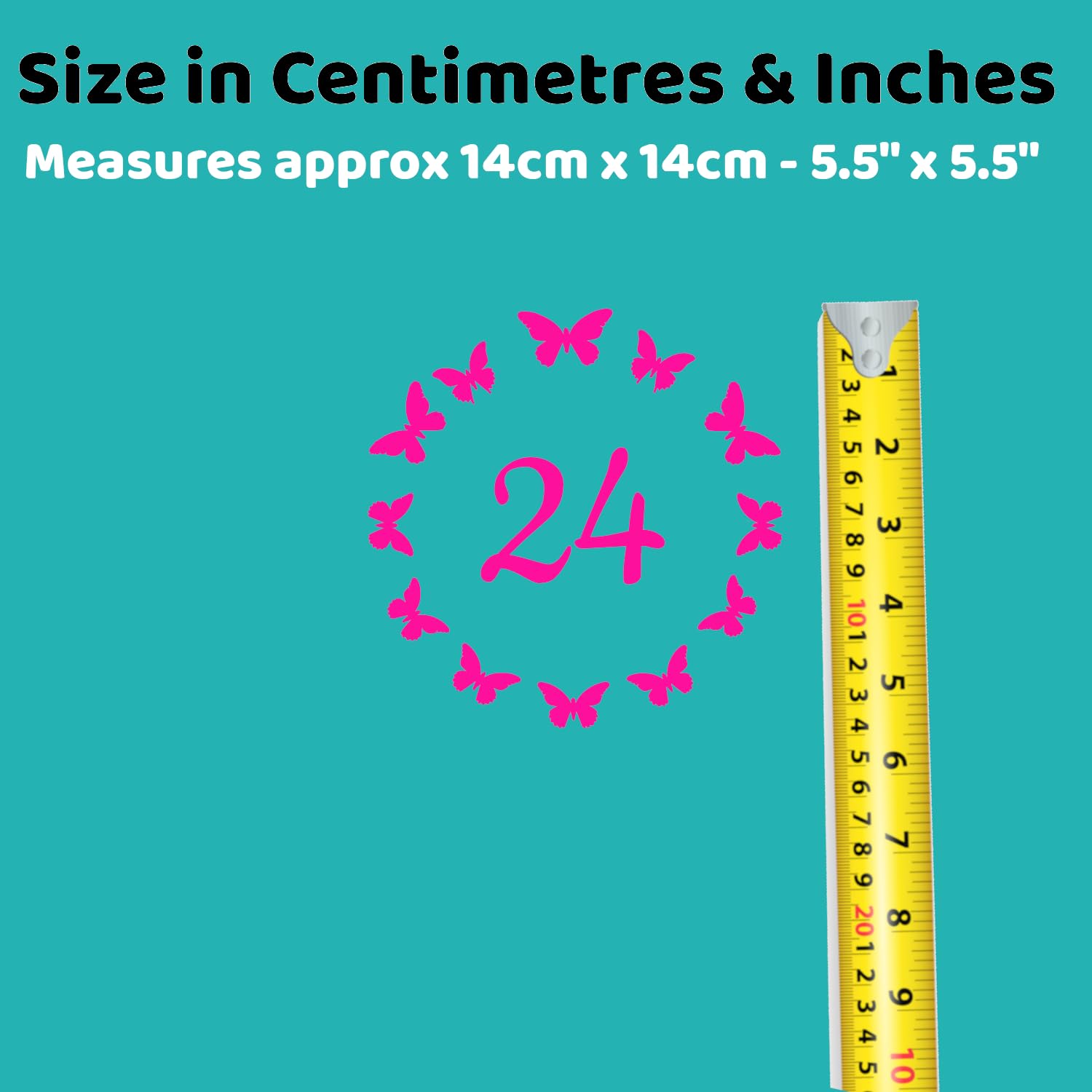 Pack of 4 Cute Butterfly Circle Number Sticker