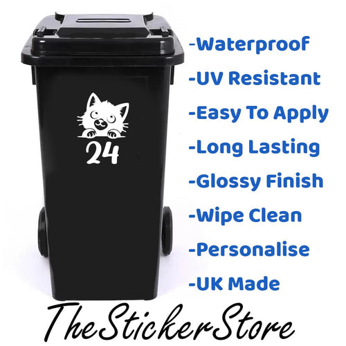 3 Pack Cute Cat Peering Number Sticker