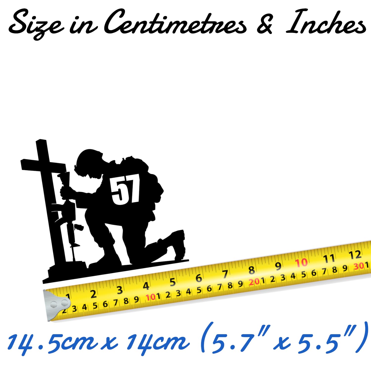 Pack of 4 Soldier Kneeling Number Waterproof Sticker