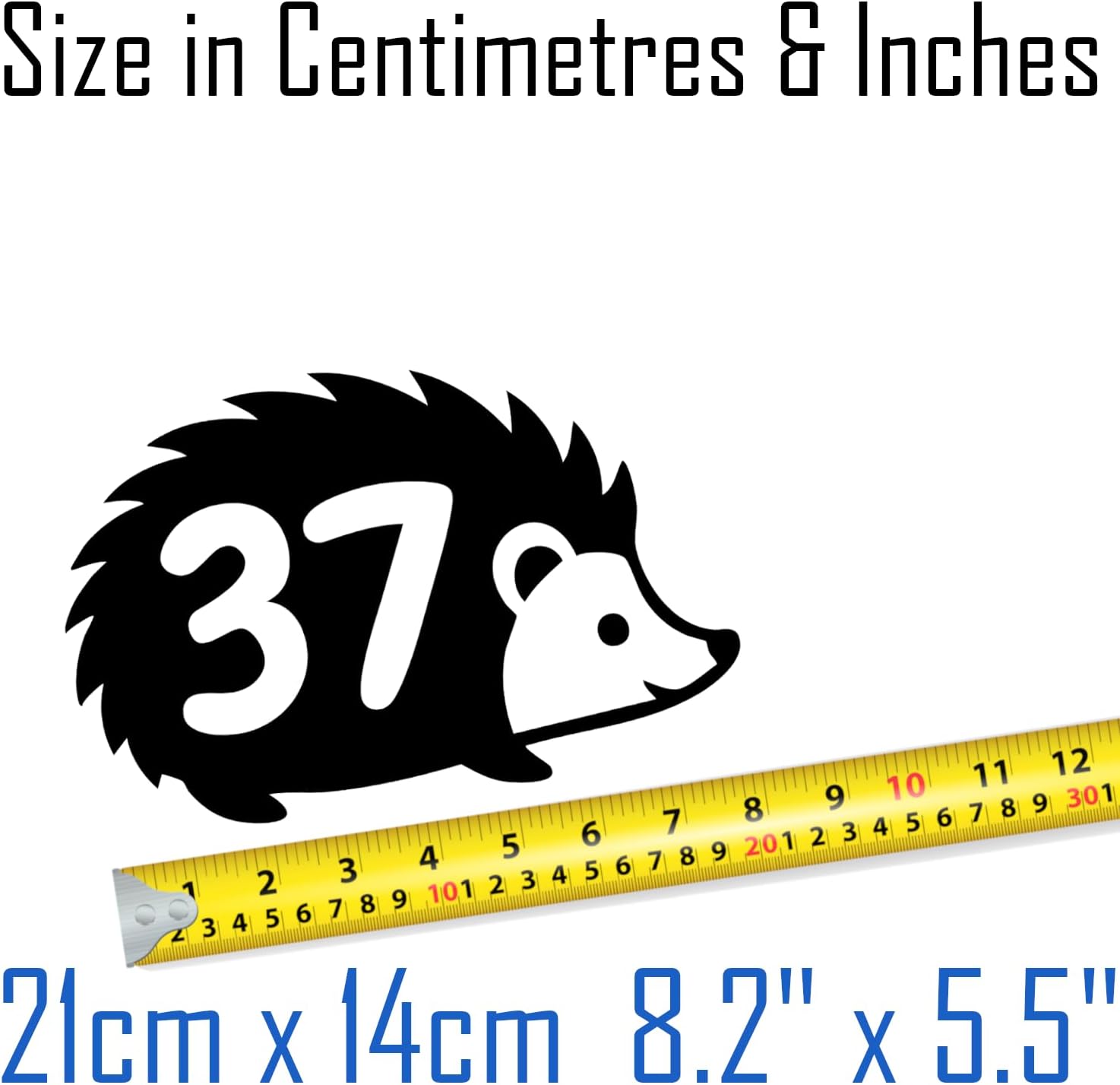 4 Pack Hedgehog Number Sticker