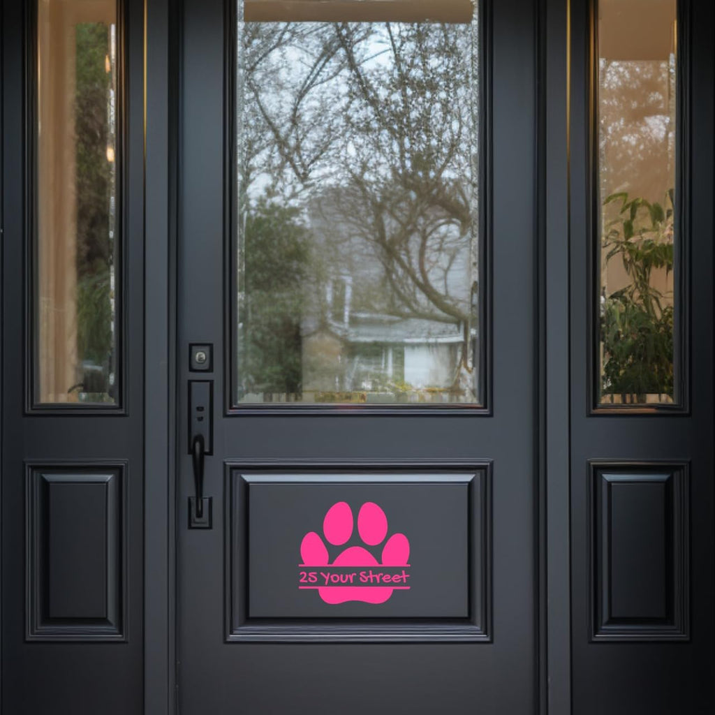 Multi Pack Dog/Cat Paw Print Wheelie Bin Number Stickers