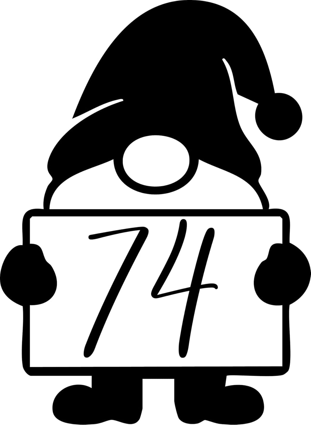 Gnome Number Wheelie Bin Sticker