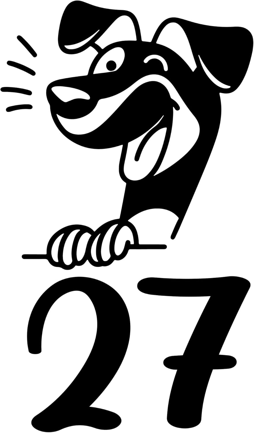 3 Pack Dog Laughing Wheelie Bin Number Stickers