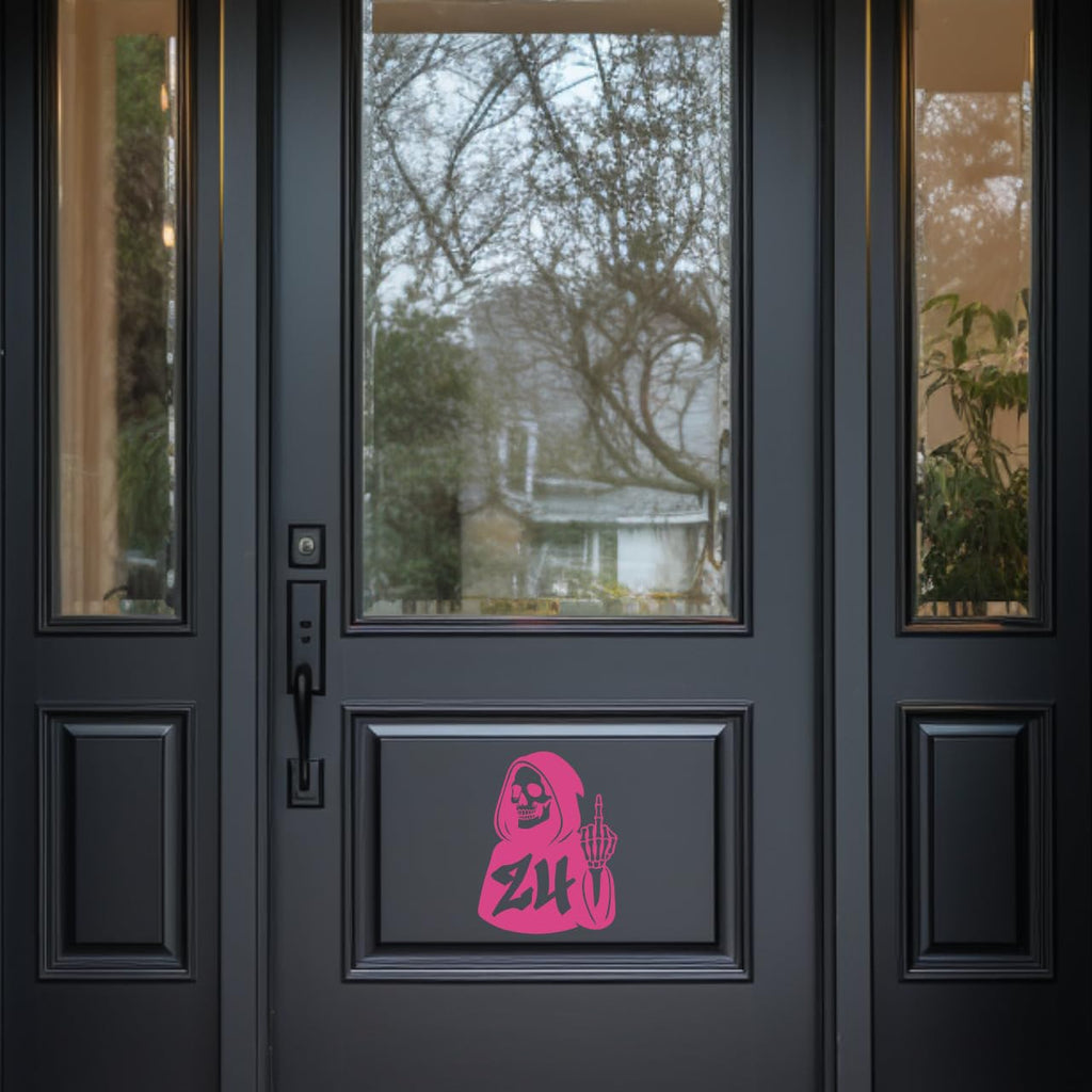 Pack of 3 Skeleton Skull Middle Finger House Number Wheelie Bin Sticker