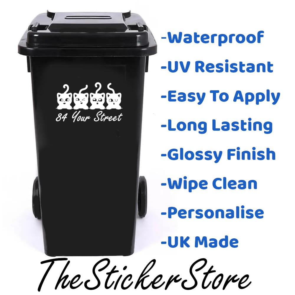 Pack of 3 Cute Cat's Peeking Number & Street Name Sticker