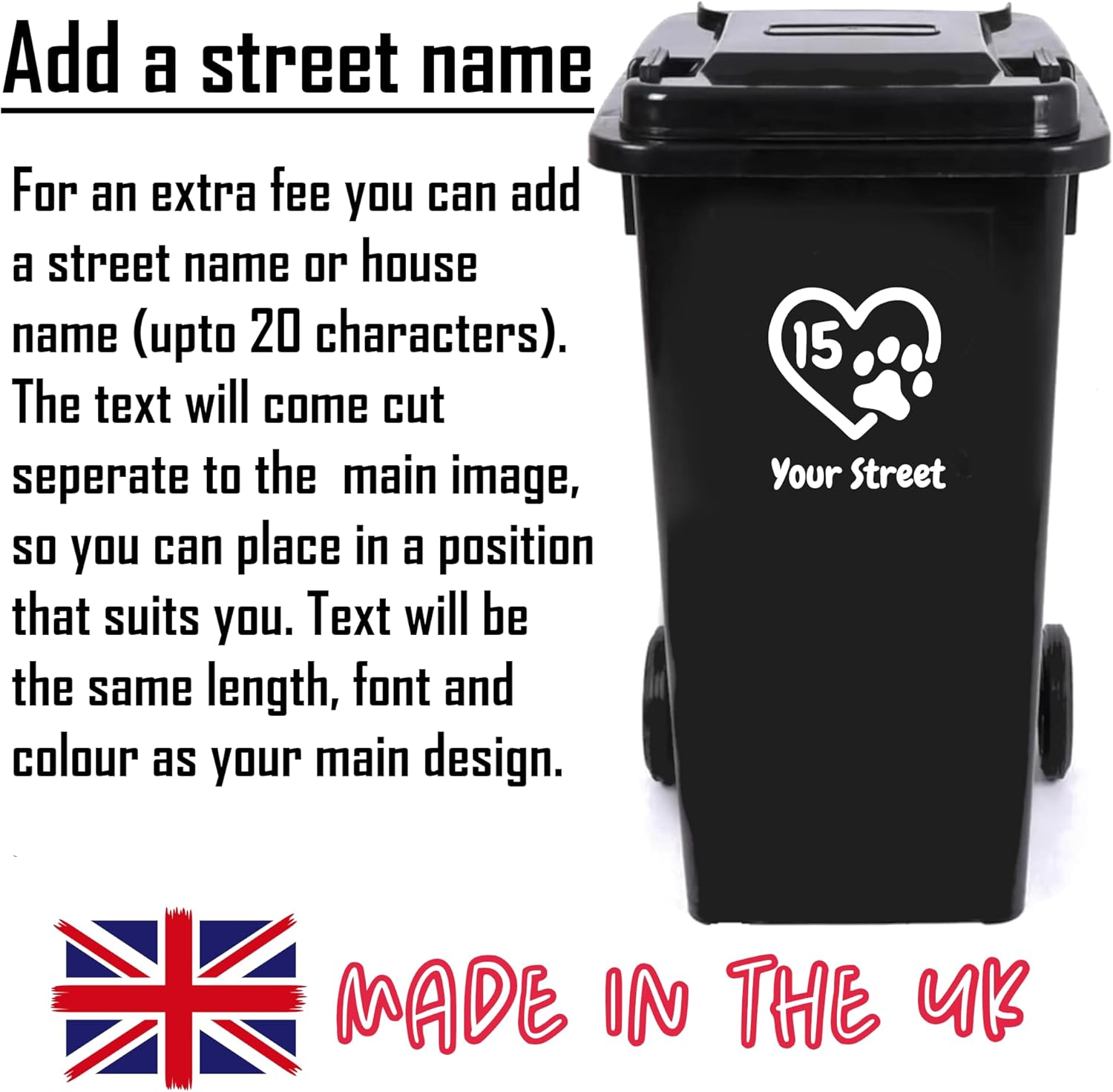 Dog/Cat Paw Print Wheelie Bin Stickers