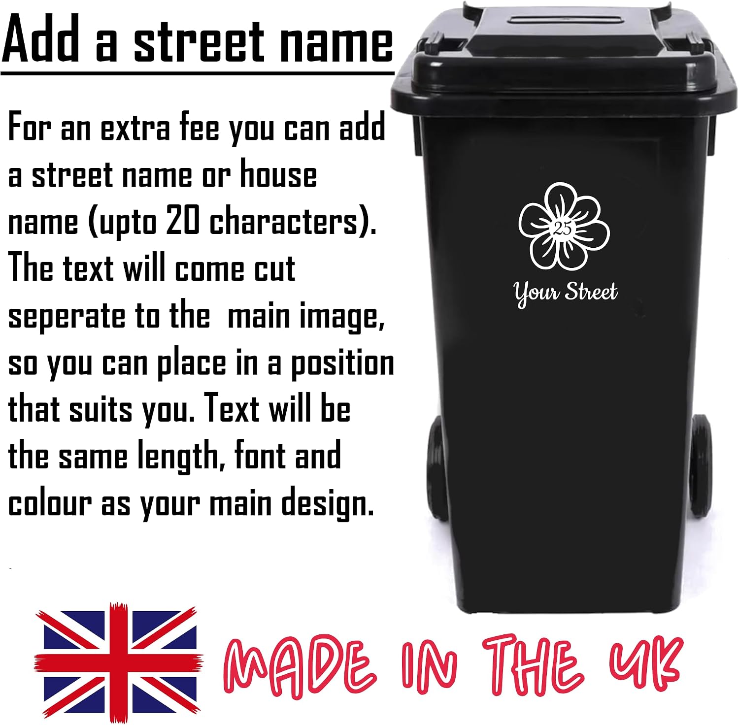 Flower Petal Wheelie Bin Stickers