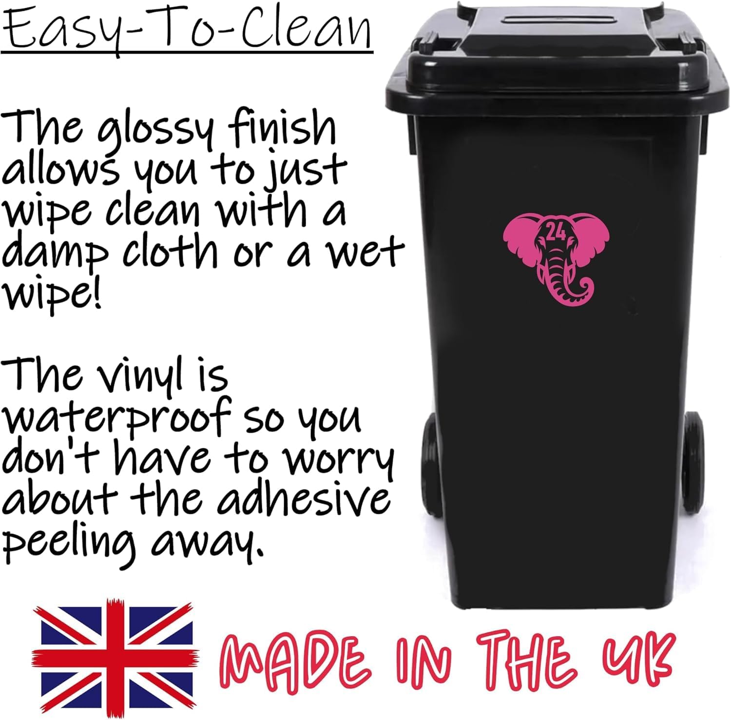 Elephant Number Wheelie Bin Sticker