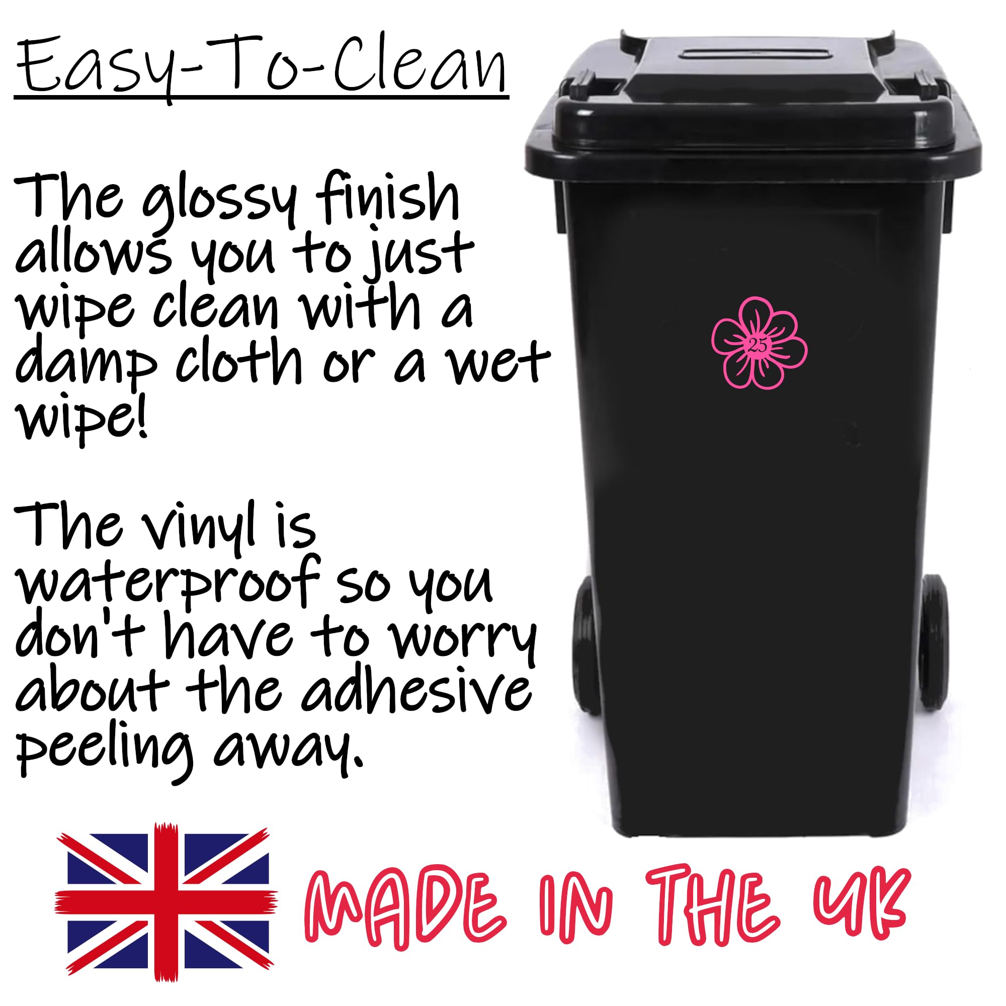 Flower Petal Wheelie Bin Stickers