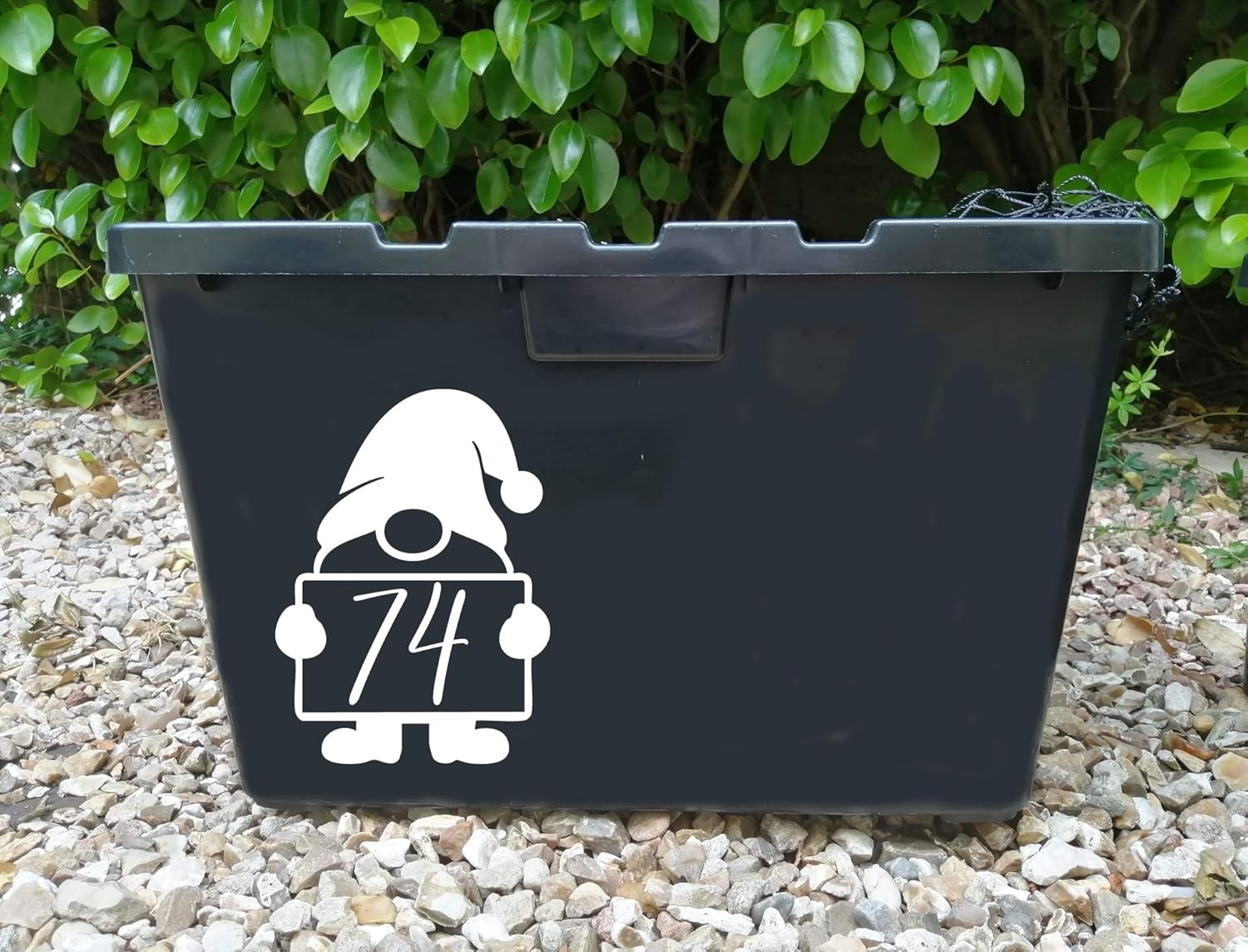 Gnome Number Wheelie Bin Sticker