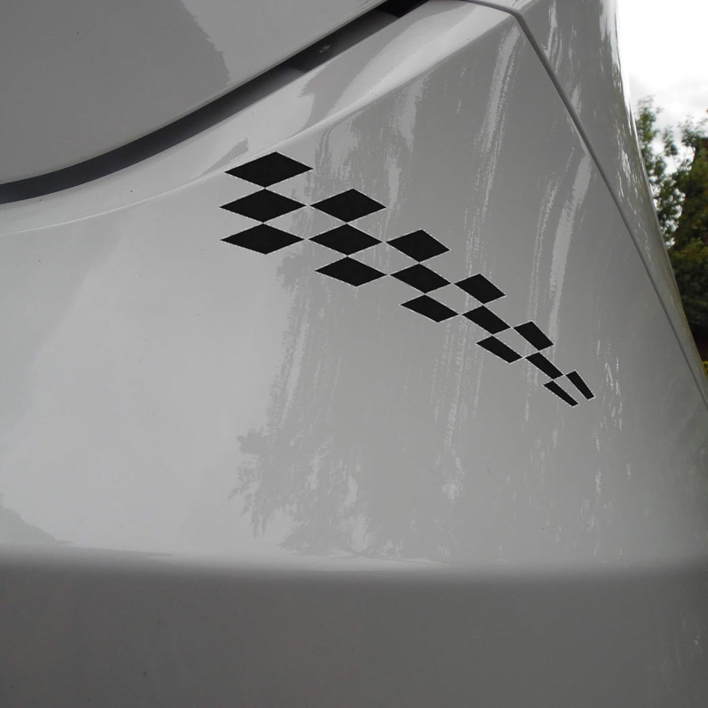 Chequered Flag Pack of 2 Car Stickers