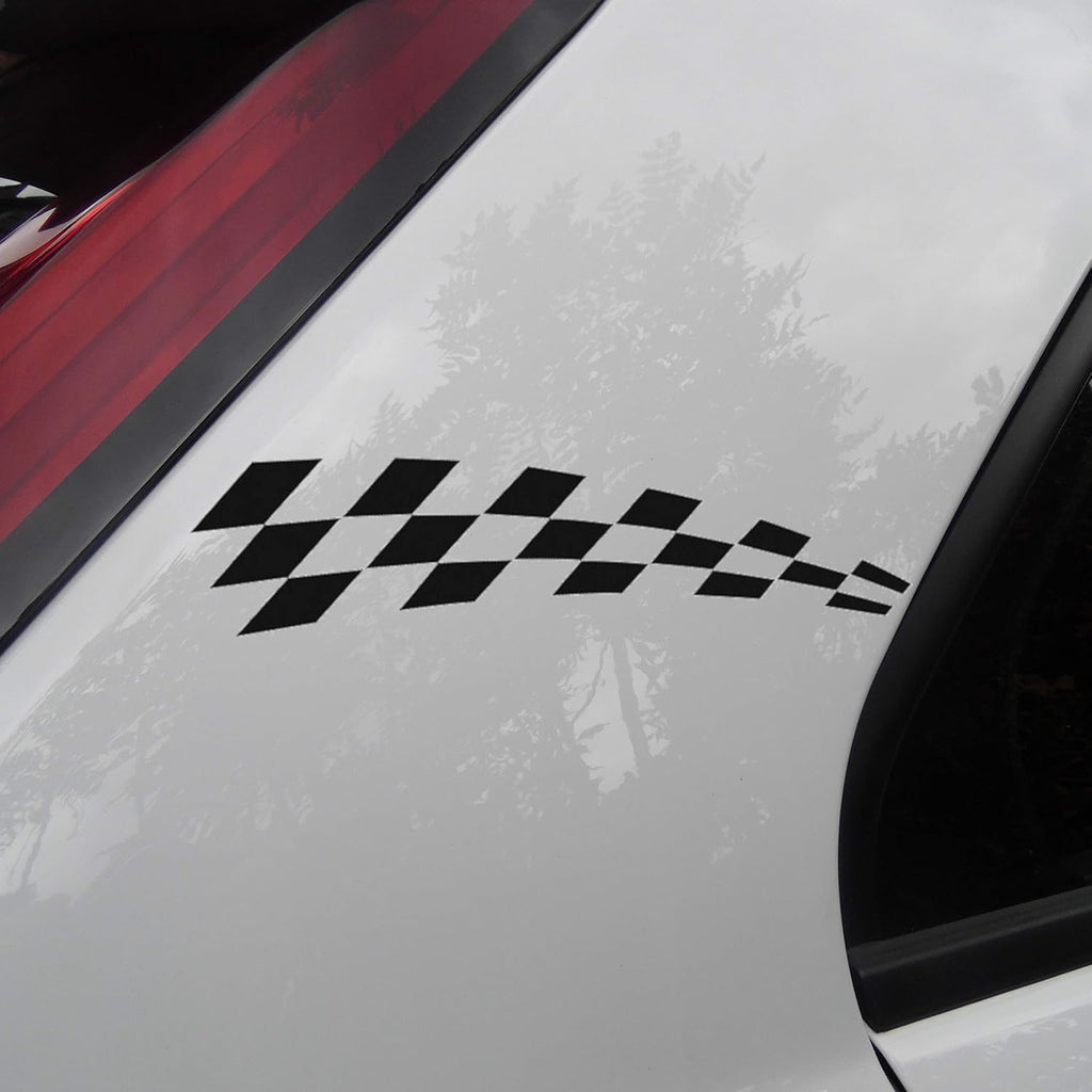 Chequered Flag Pack of 2 Car Stickers
