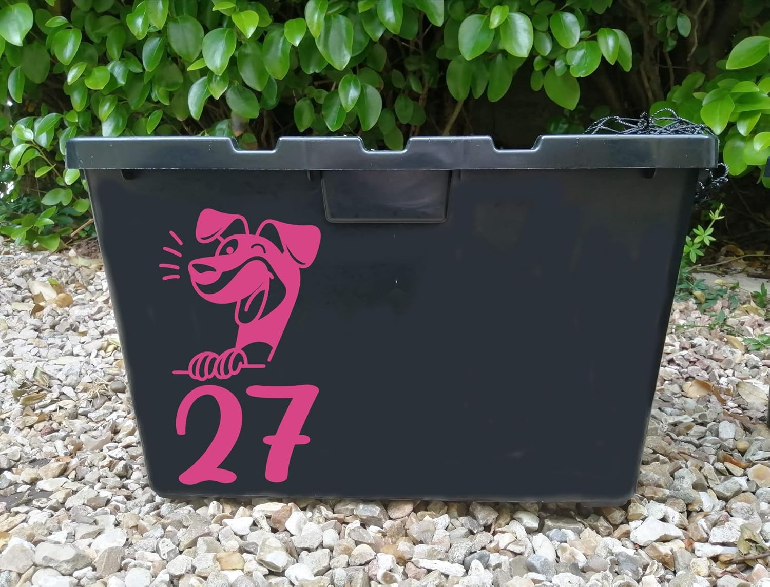 3 Pack Dog Laughing Wheelie Bin Number Stickers
