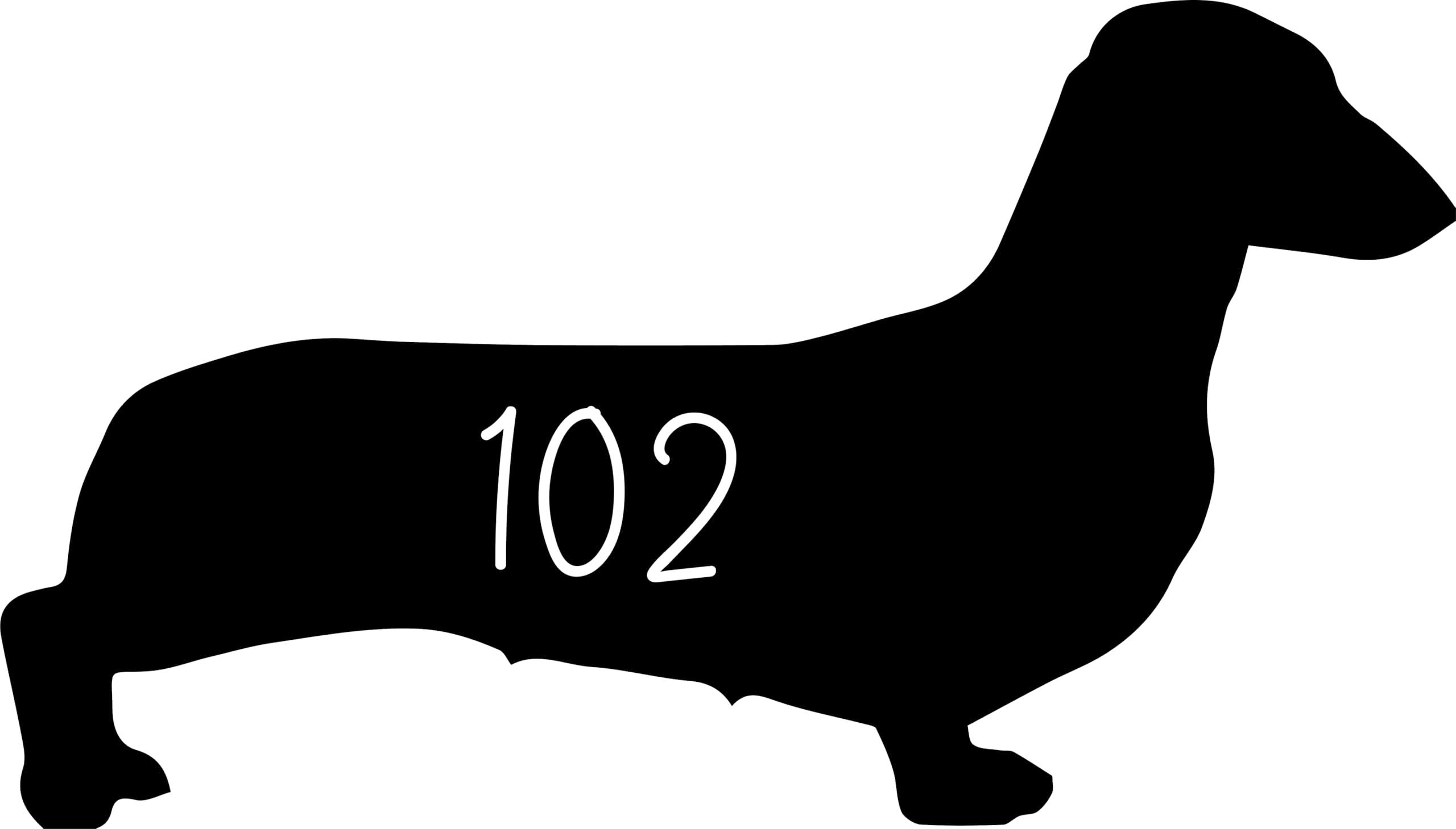 3 Pack Dachshund Dog Silhouette Wheelie Bin Stickers