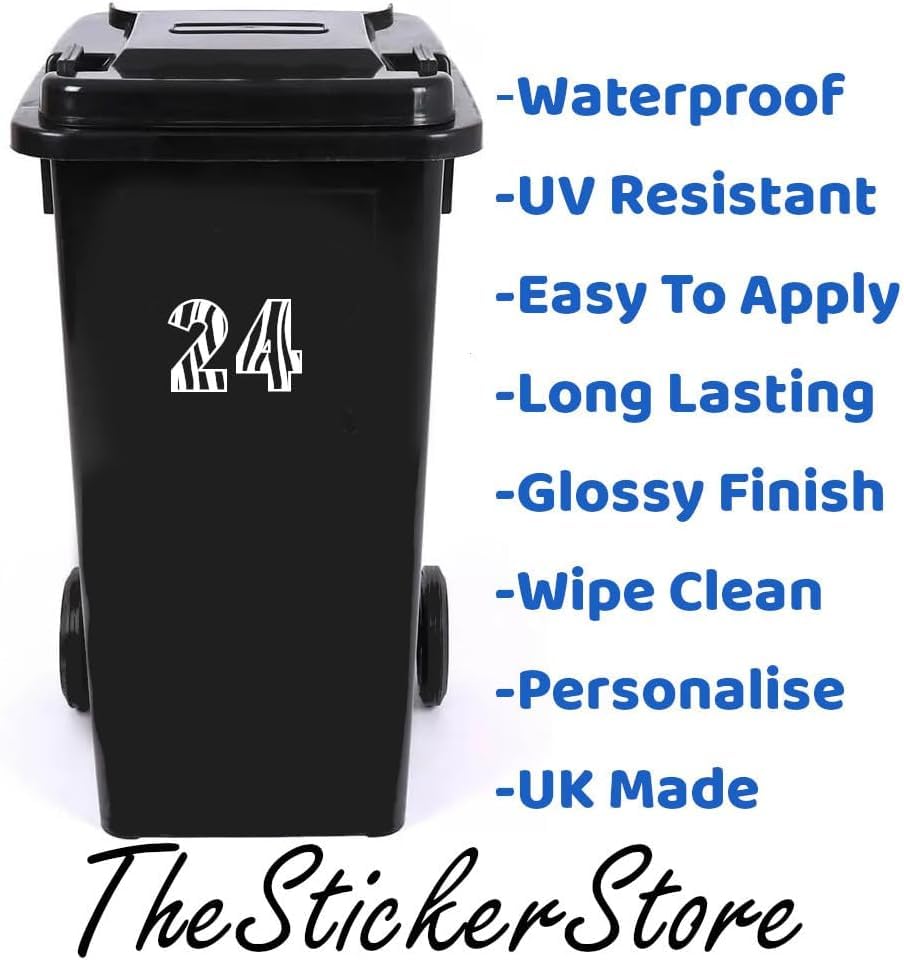 Zebra Stripes Font Number Stickers