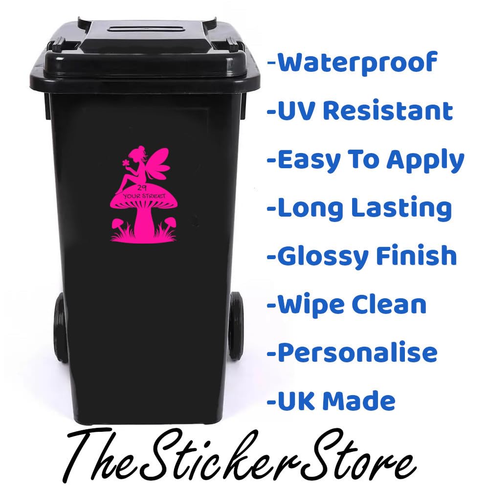 Pack of 3 Fairy & Mushroom Wheelie Bin Stickers