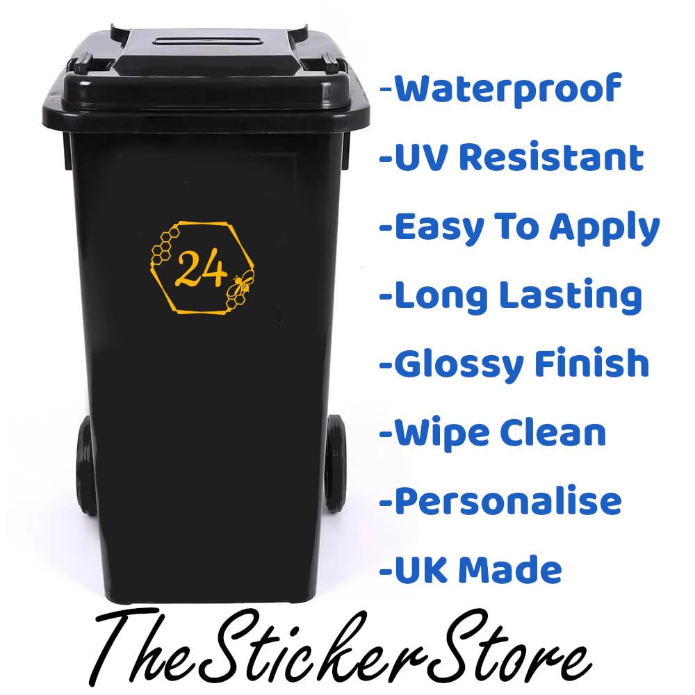 Pack of 4 Cute Honey Bee Hexagon Number Sticker