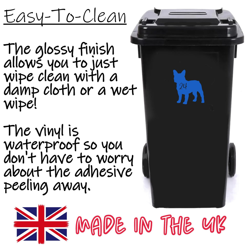Multi Pack Pet Dog French Bulldog Wheelie Bin Stickers