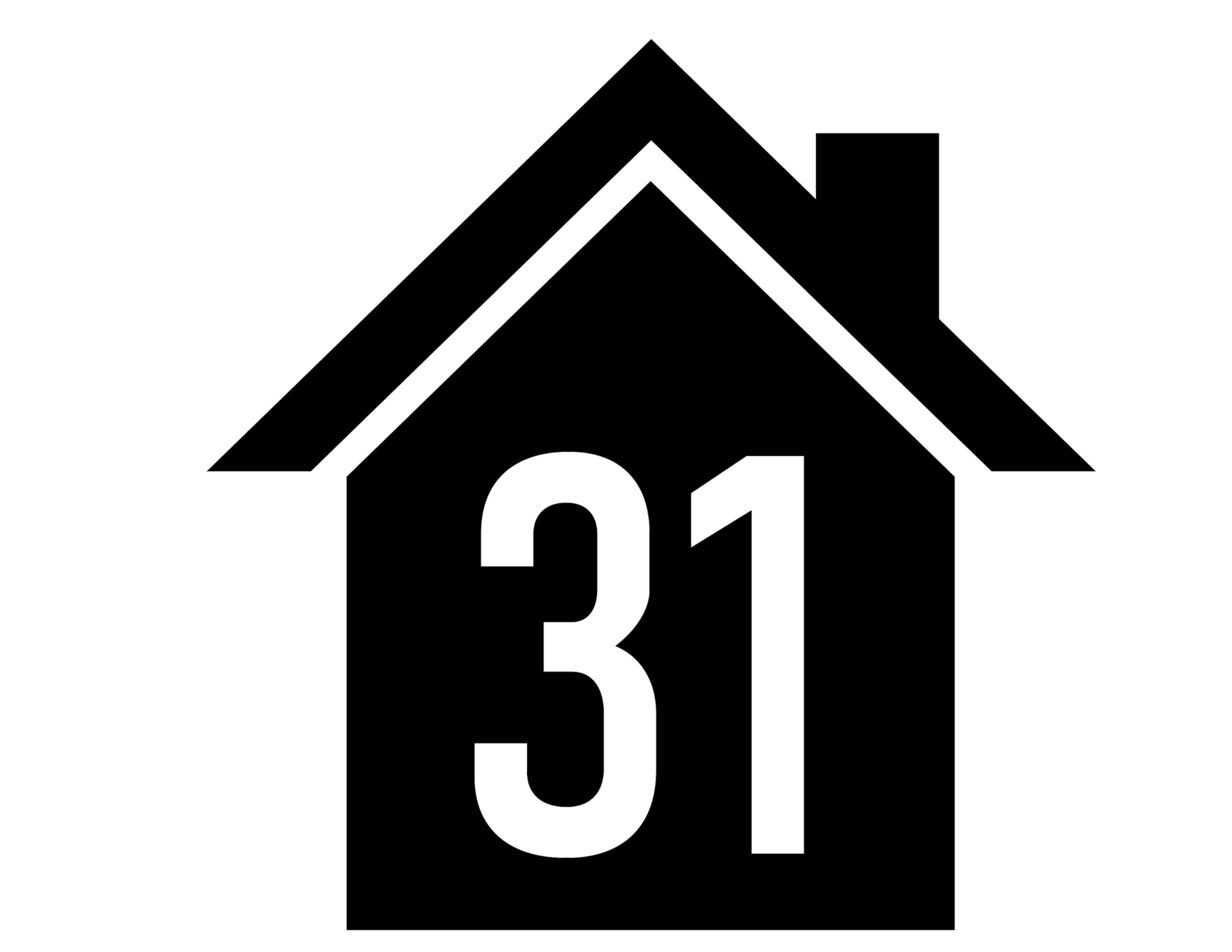 House Silhouette Waterproof Wheelie Bin Stickers