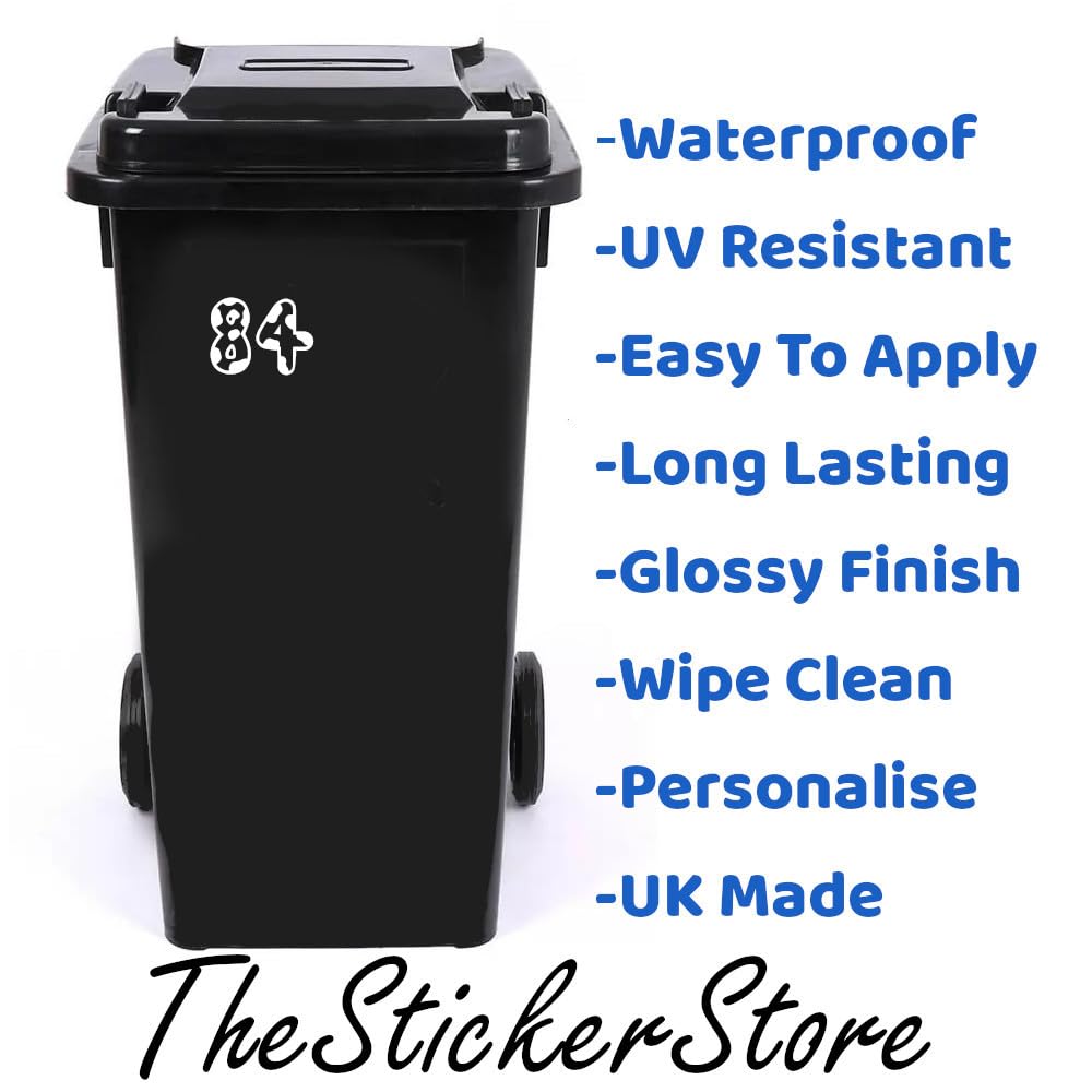 Cow Print Font Wheelie Bin Stickers