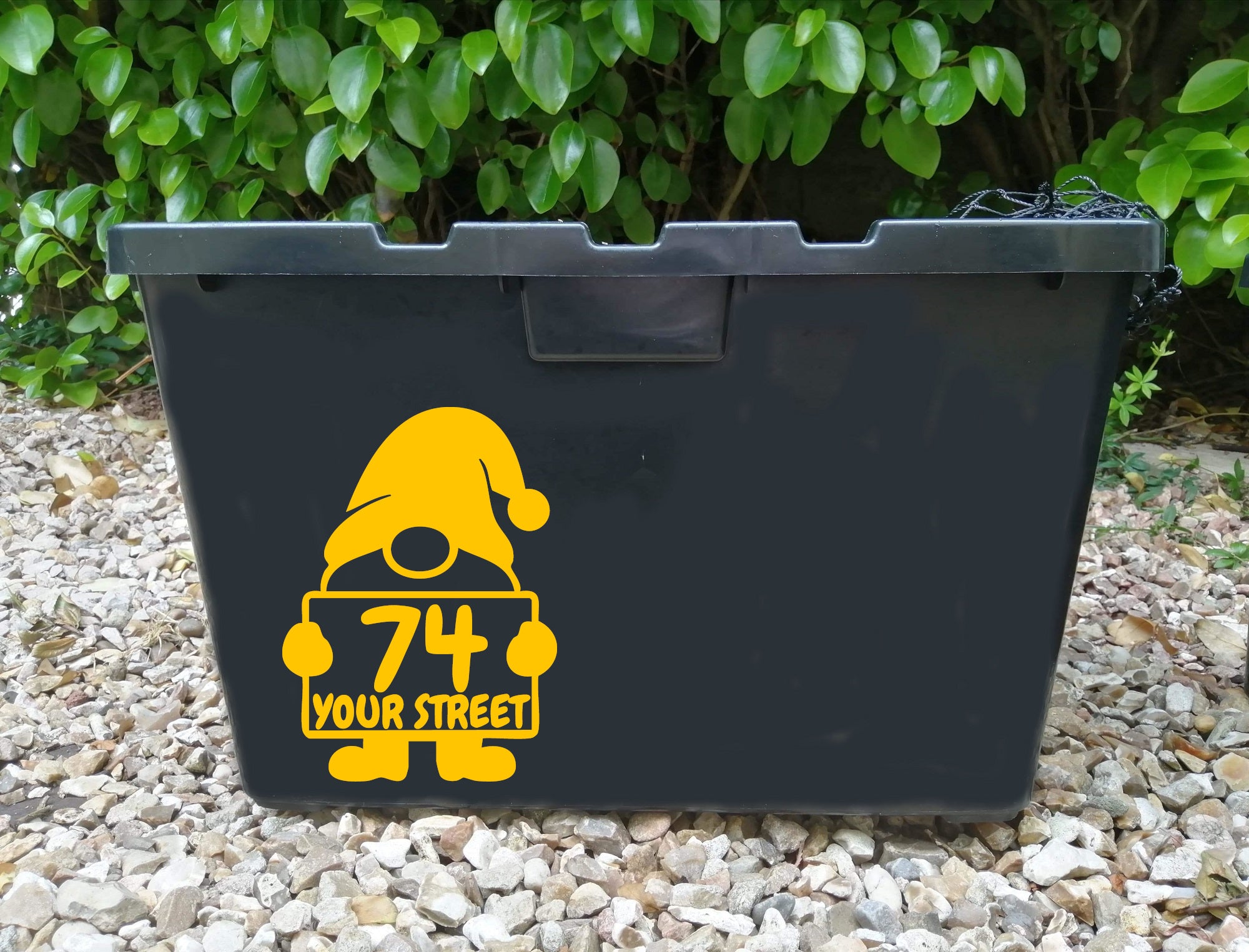 Gnome Number Wheelie Bin Sticker