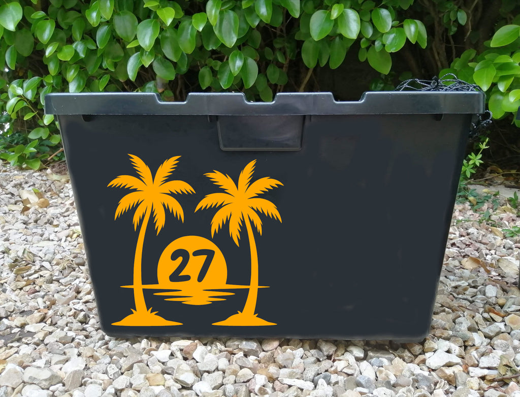 Multi Pack Palm Tree Number Sticker