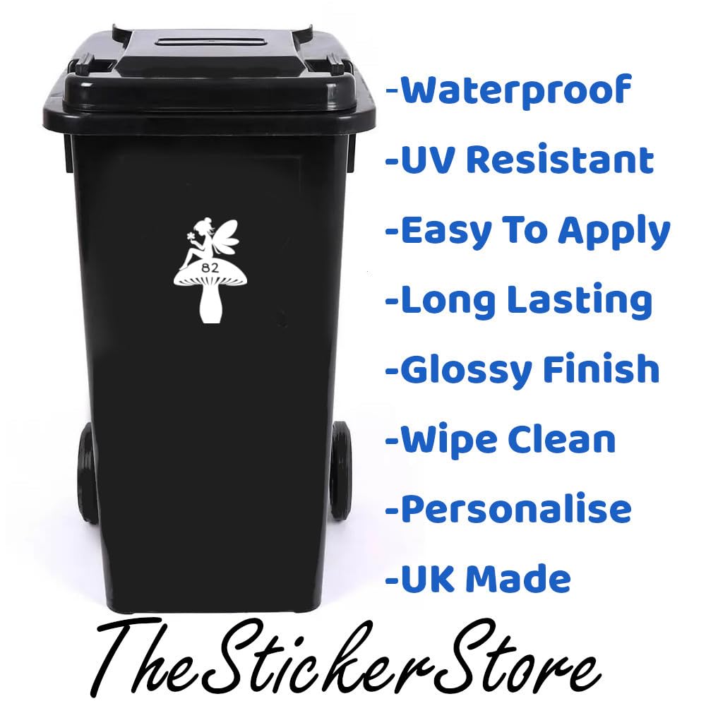 Pack of 3 Fairy & Mushroom Waterproof Wheelie Bin Stickers