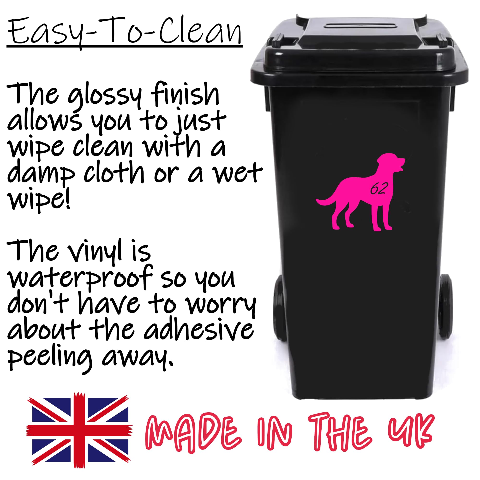 Multi Pack Pet Dog Labrador Wheelie Bin Stickers