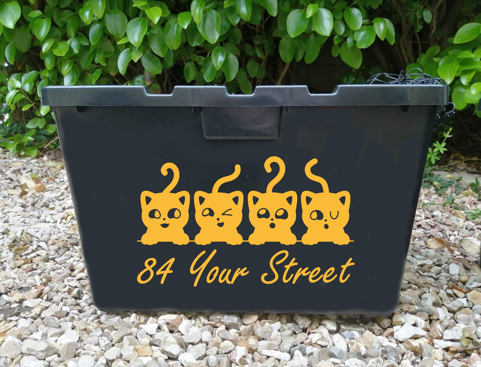 Pack of 3 Cute Cat's Peeking Number & Street Name Sticker