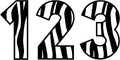 Zebra Stripes Font Number Stickers