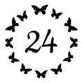 Pack of 4 Cute Butterfly Circle Number Sticker