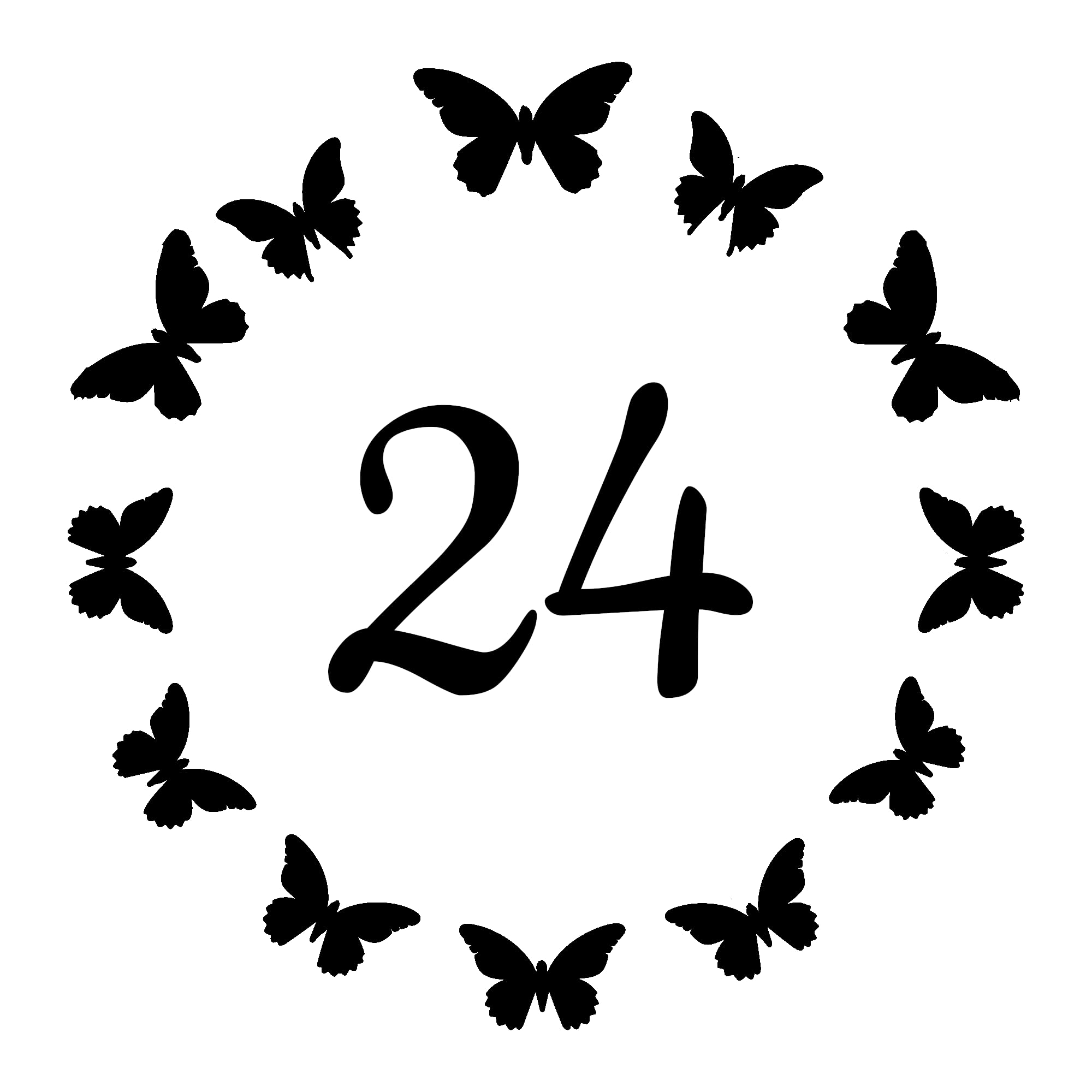 Pack of 4 Cute Butterfly Circle Number Sticker