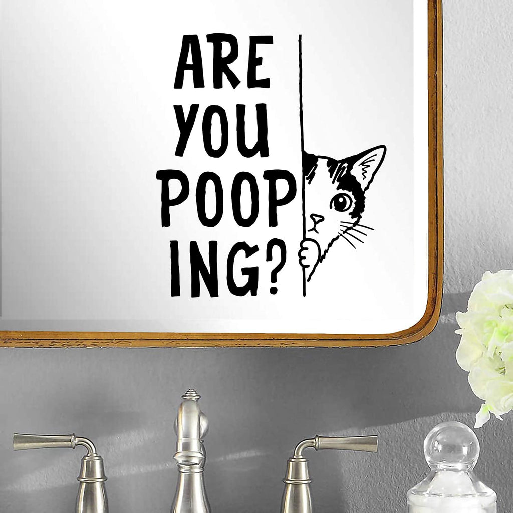 Are You Pooping Cat Bathroom Decal