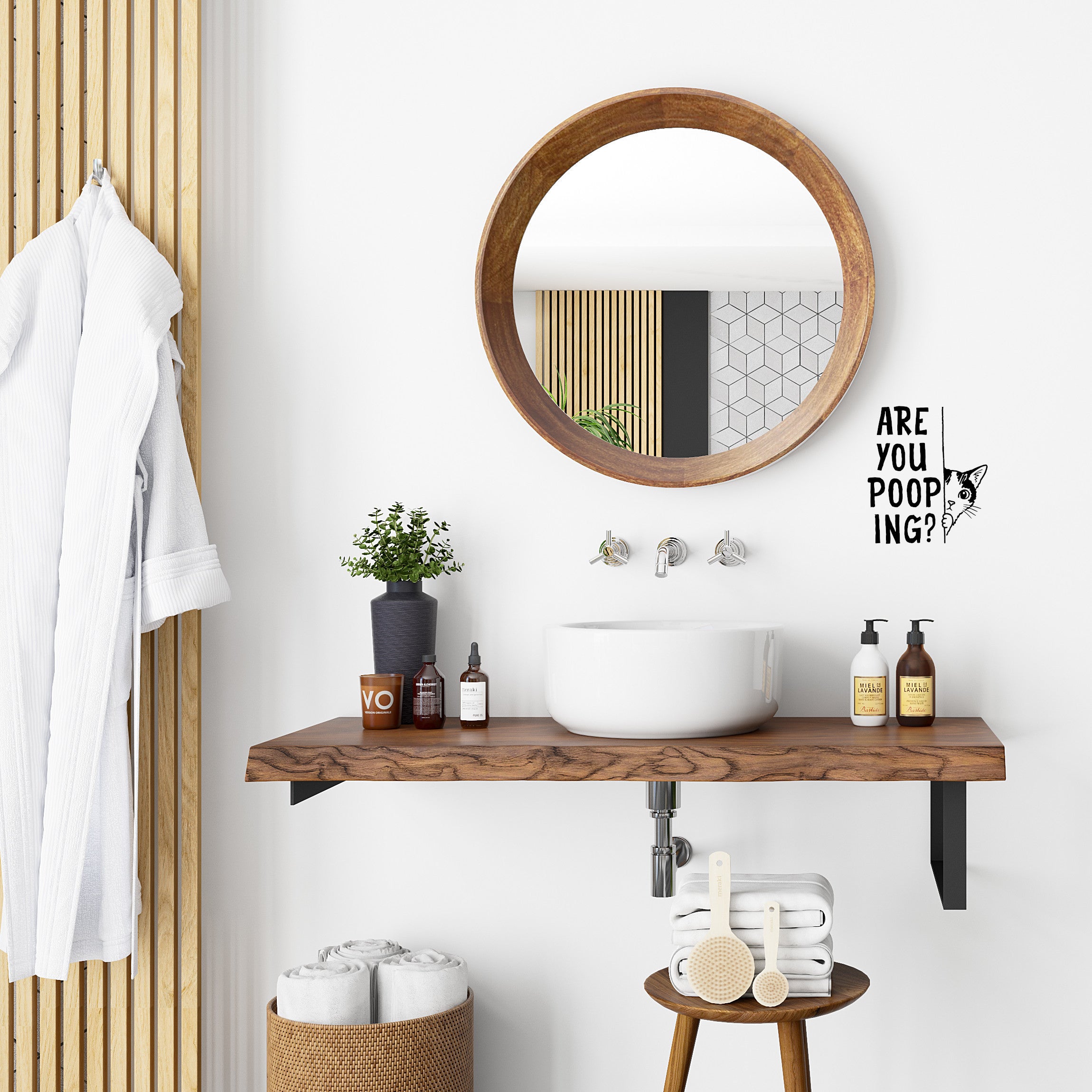 Are You Pooping Cat Bathroom Decal
