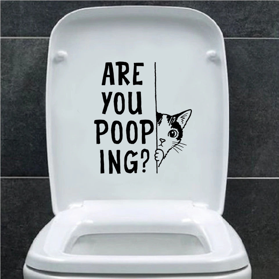 Are You Pooping Cat Bathroom Decal