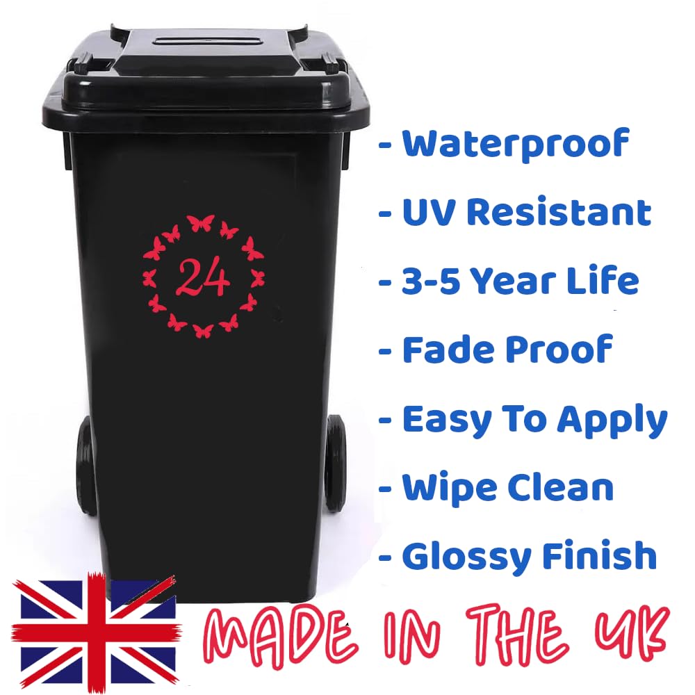 Pack of 4 Cute Butterfly Circle Number Sticker