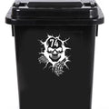 Pack of 3 3D Effect Skull House Number Wheelie Bin Sticker