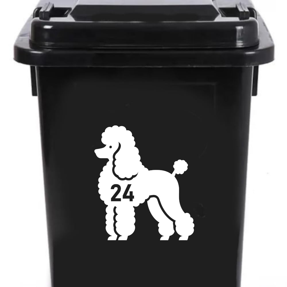 Multi Pack Pet Dog Poodle Wheelie Bin Stickers