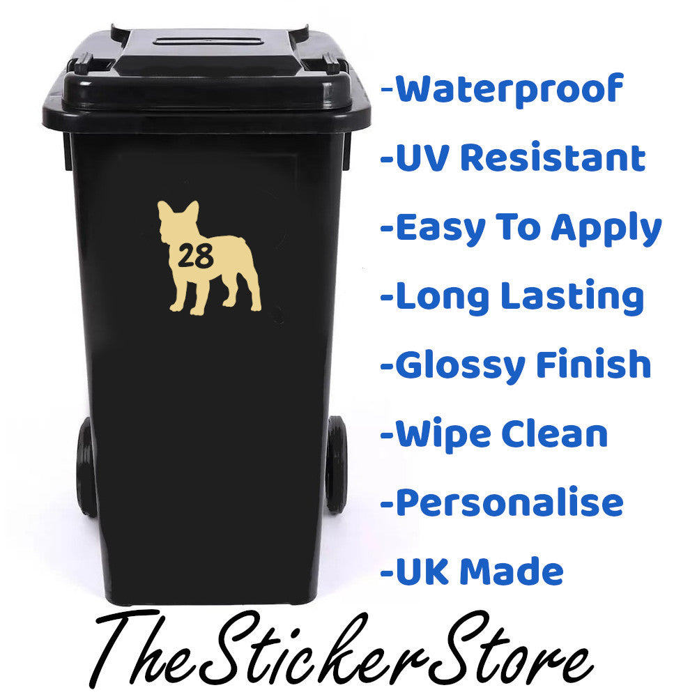 Multi Pack Pet Dog French Bulldog Wheelie Bin Stickers
