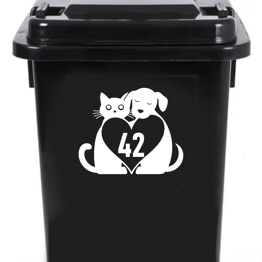 Multi Pack Cat and Dog Love Heart House Number Stickers