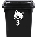 3 Pack Cute Cat Peering Number Sticker
